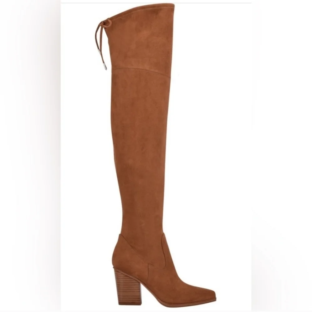 Marc Fisher Brown Over-the-Knee Boots with Block Heel